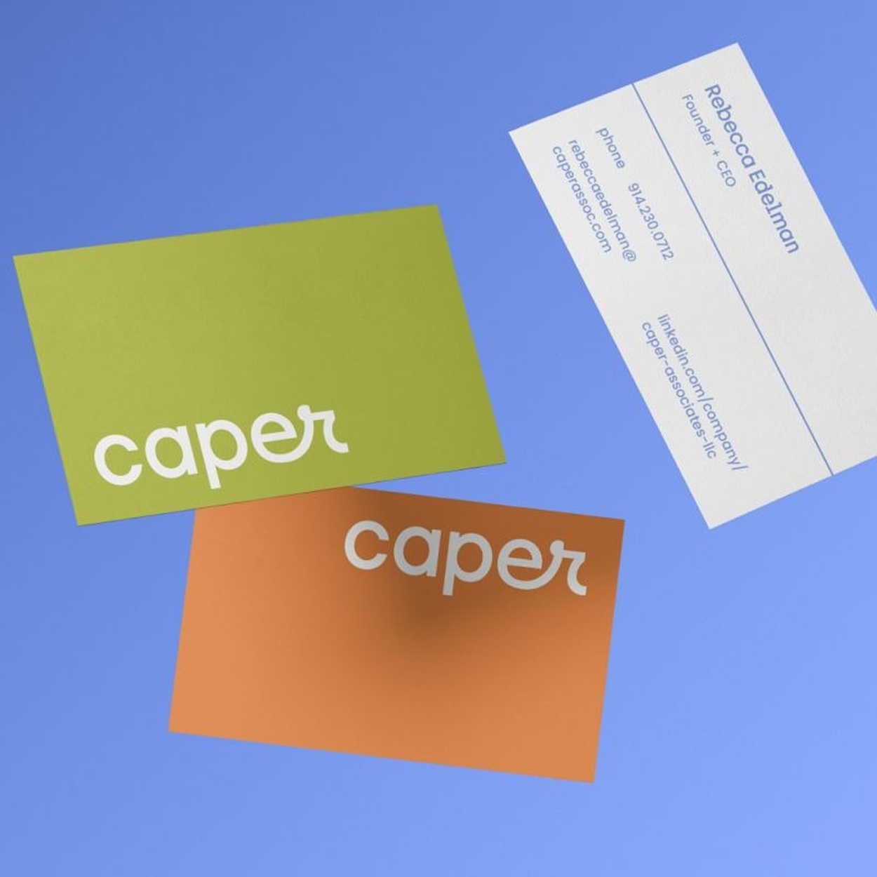 Caper custom brand identity design mockup
