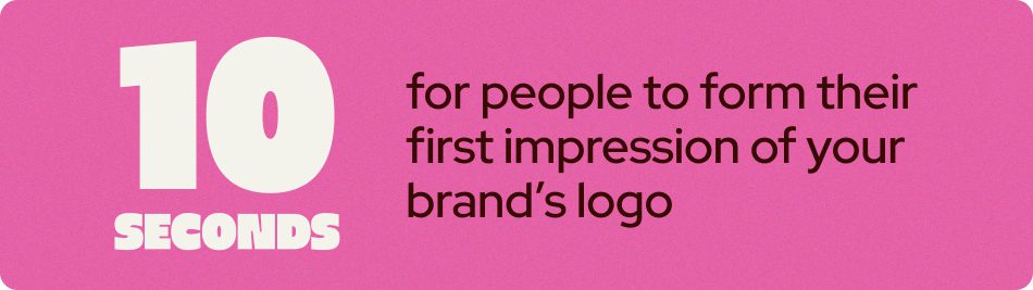 logo design: 10 seconds for people to form their first impression of your brand's logo